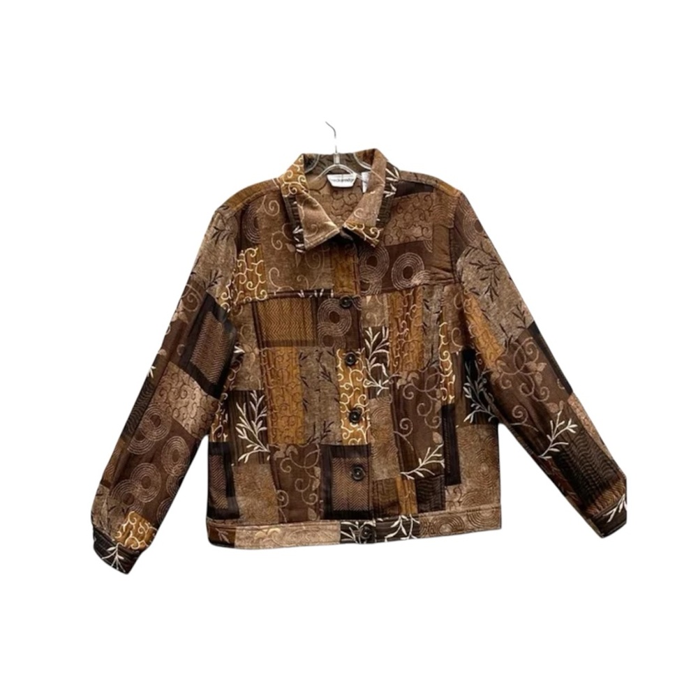 Vintage Patchwork Banded waist Lightweight Button Jacket. Sz.M